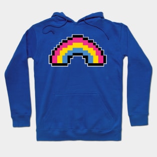 Pixel Rainbow Design in Pansexual Pride Flag Colors Hoodie